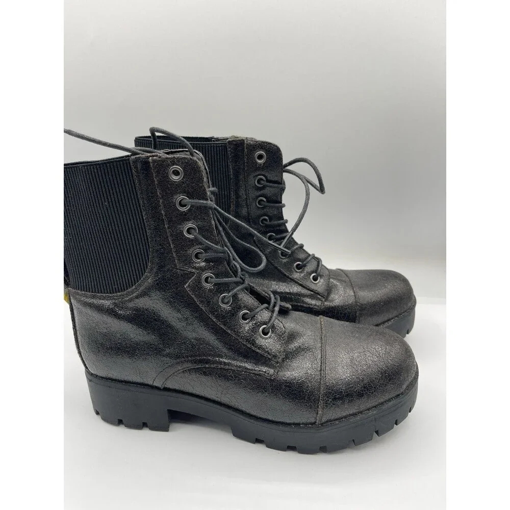 Seven7 Combat Boots Women Black Lace Up Boho Boho Size 10 New